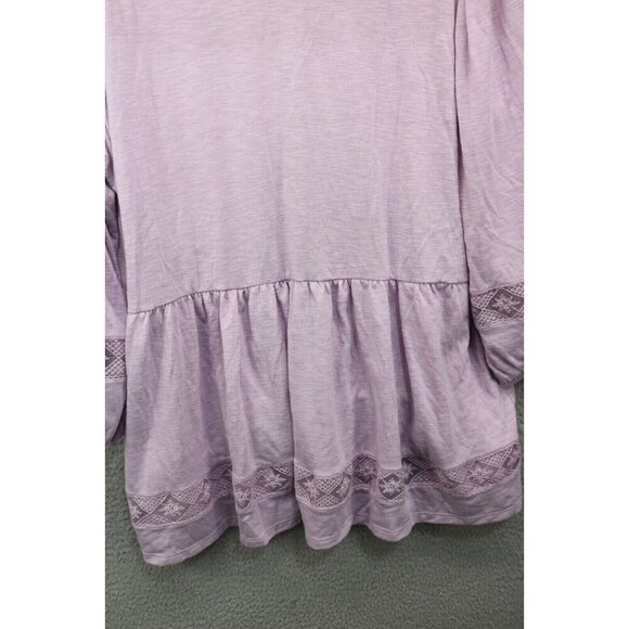 V-Neck Babydoll Top-3/4 Balloon Sleeves by Est. 1946-Size 18-20W-Boho-Lace - Picture 11 of 12